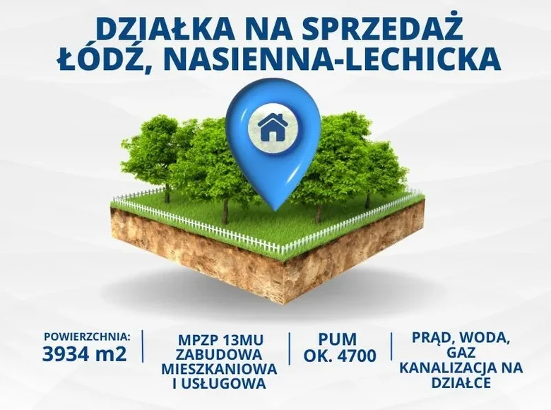 Земельные участки 3 934 м² Лодзь, Польша