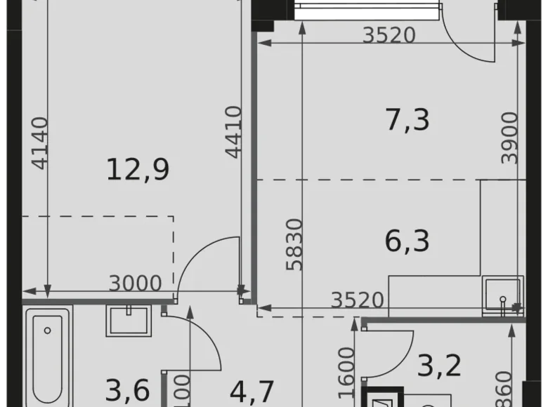 Mieszkanie 1 pokój 40 m² Moskwa, Rosja