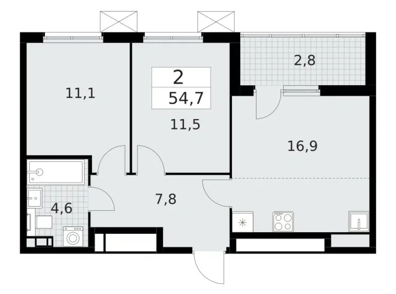 Apartamento 2 habitaciones 55 m² Krasnoye Selo, Rusia