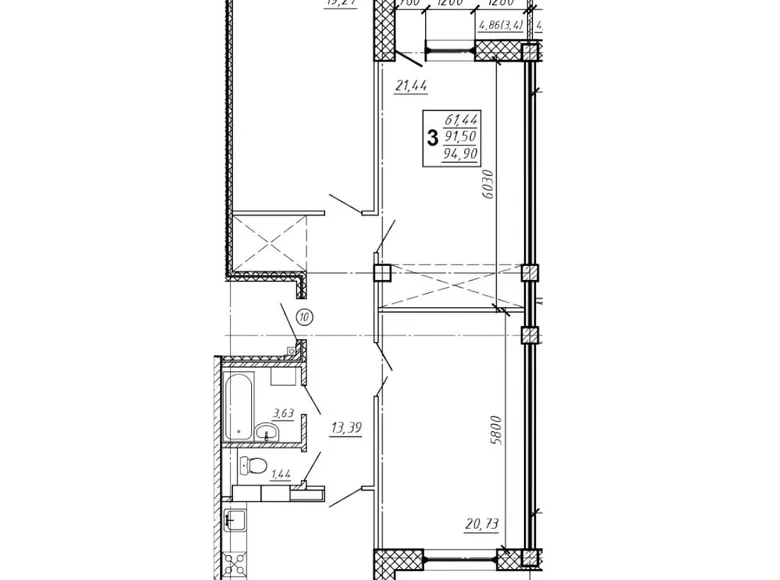 Квартира 3 комнаты 95 м² Могилёв, Беларусь
