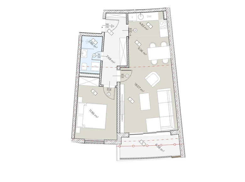 Wohnung 1 zimmer 59 m² Boreti, Montenegro