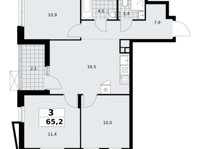 Квартира 3 комнаты 65 м² район Коммунарка, Россия