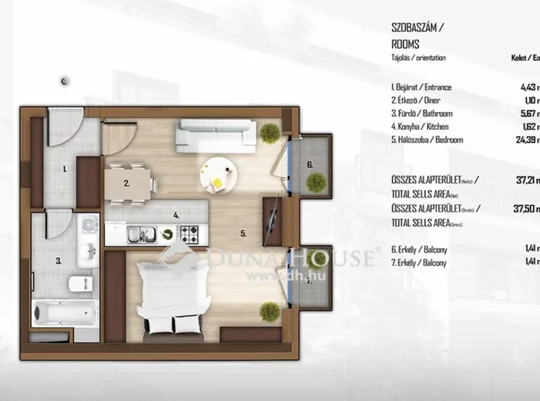 Wohnung 38 m² Budapest, Ungarn