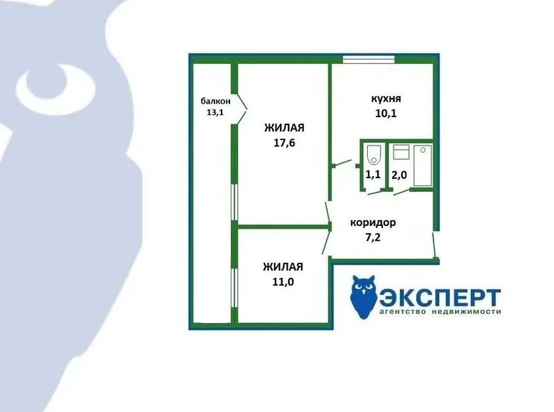 Apartamento 2 habitaciones 53 m² Minsk, Belarús