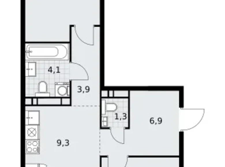 Apartamento 3 habitaciones 59 m² Vnukovo, Rusia