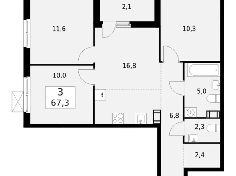 Mieszkanie 3 pokoi 67 m² Krasnoye Selo, Rosja