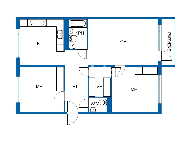 2 bedroom apartment 77 m² Helsinki sub-region, Finland
