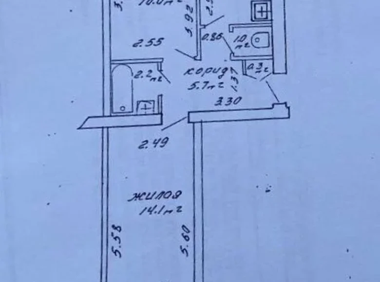 2 room apartment 40 m² Minsk, Belarus