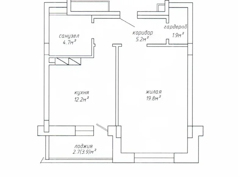 Mieszkanie 1 pokój 47 m² Mińsk, Białoruś