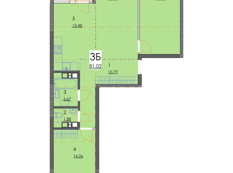 Appartement 3 chambres 81 m² Minsk, Bélarus