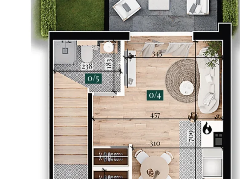1 room apartment 34 m² Klepacze, Poland