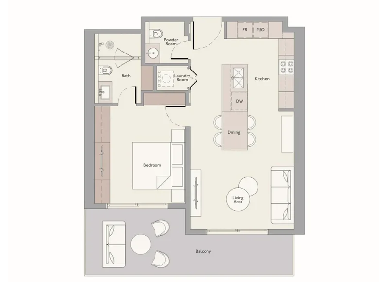 Mieszkanie 1 pokój 78 m² Dubaj, Emiraty Arabskie