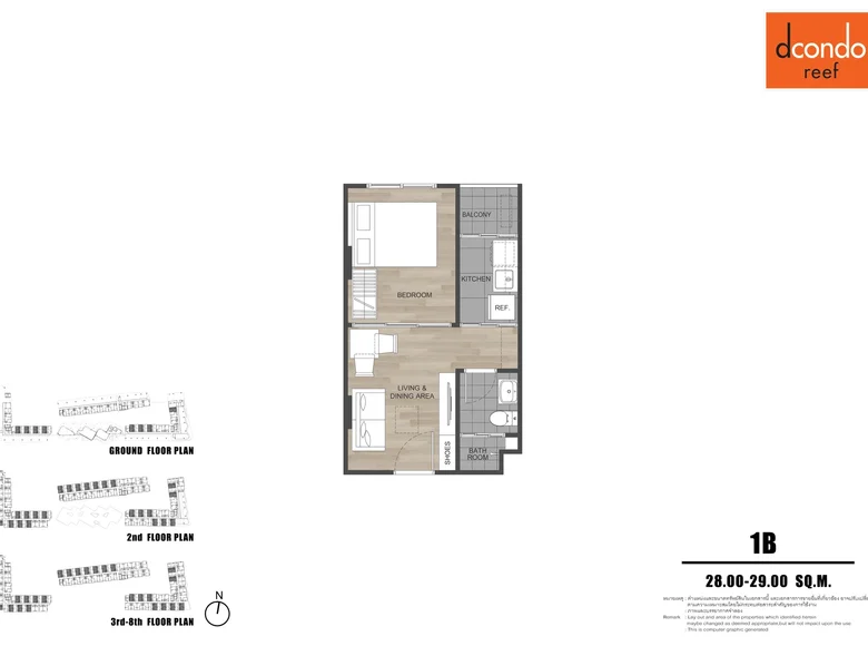 Wohnung 1 Schlafzimmer  Pa Tong, Thailand