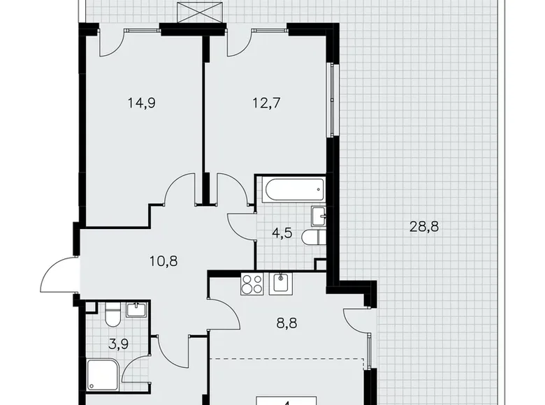 Квартира 4 комнаты 118 м² район Коммунарка, Россия