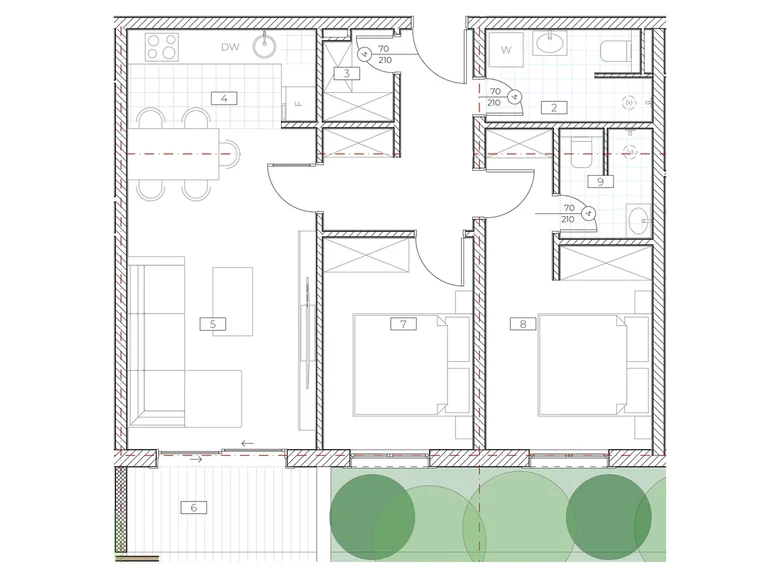 Appartement 2 chambres 69 m² Boreti, Monténégro