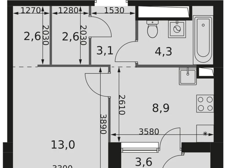 Appartement 1 chambre 36 m² Moscou, Russie