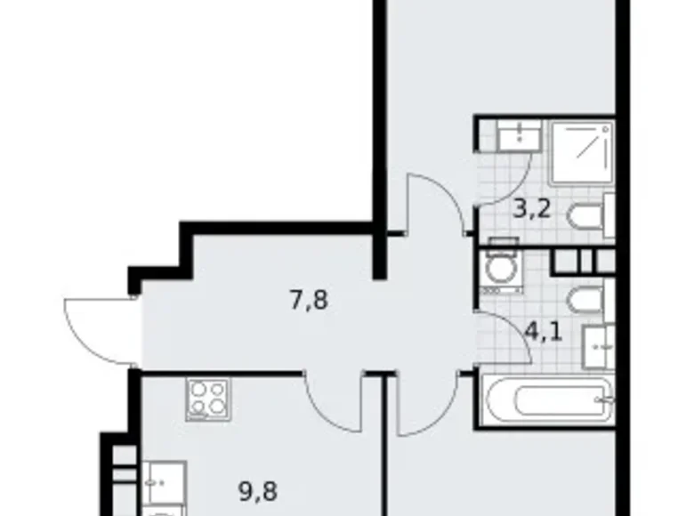Apartamento 3 habitaciones 62 m² Vnukovo, Rusia