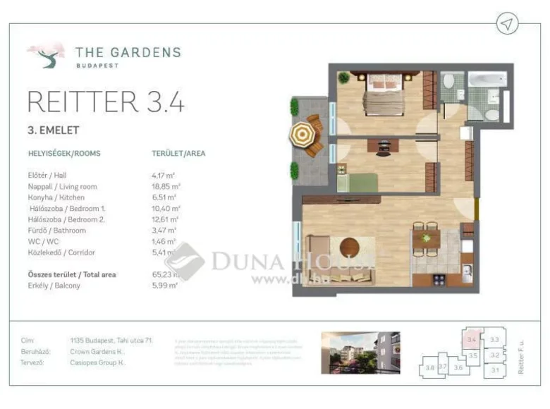 Apartment 65 m² Budapest, Hungary