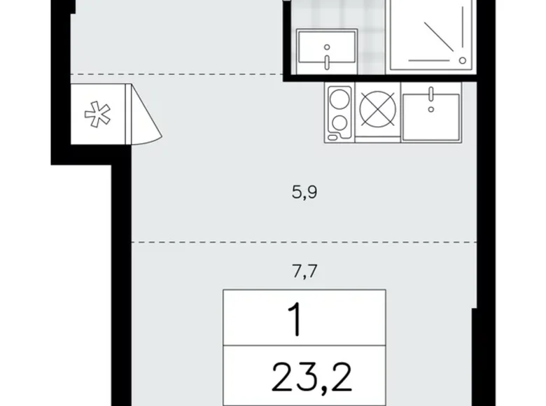Wohnung 1 zimmer 23 m² Kommunarka, Russland