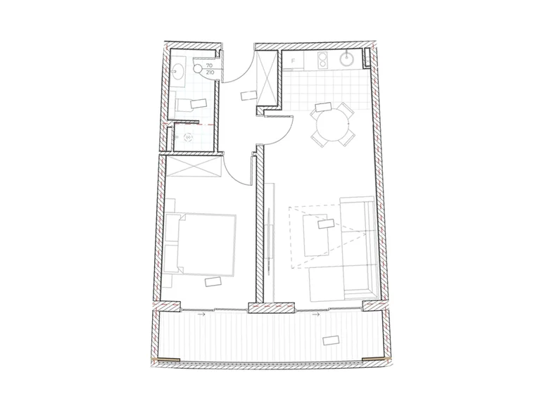 1 room apartment 53 m² Boreti, Montenegro