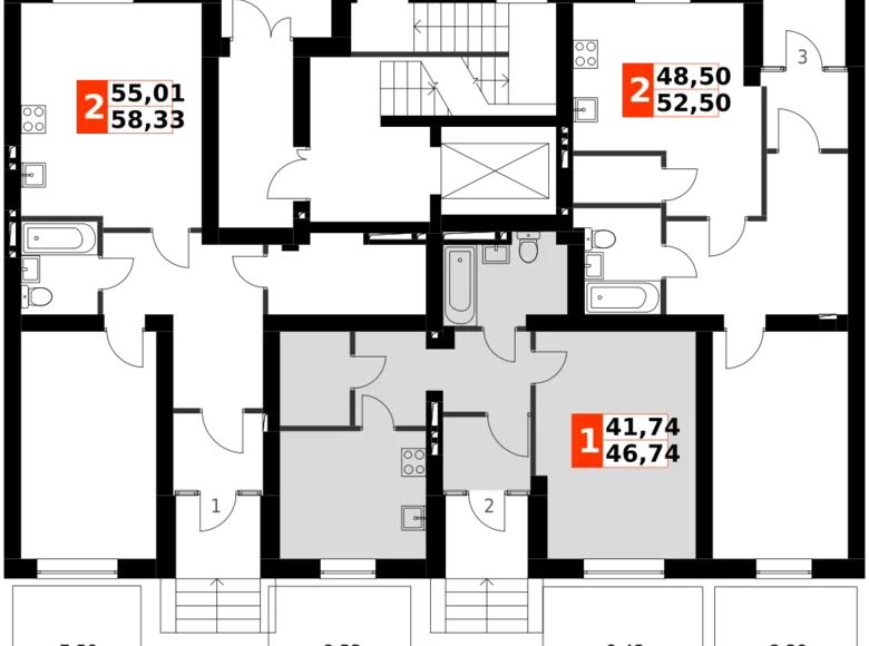 Квартира 1 комната 52 м² Апрелевка, Россия