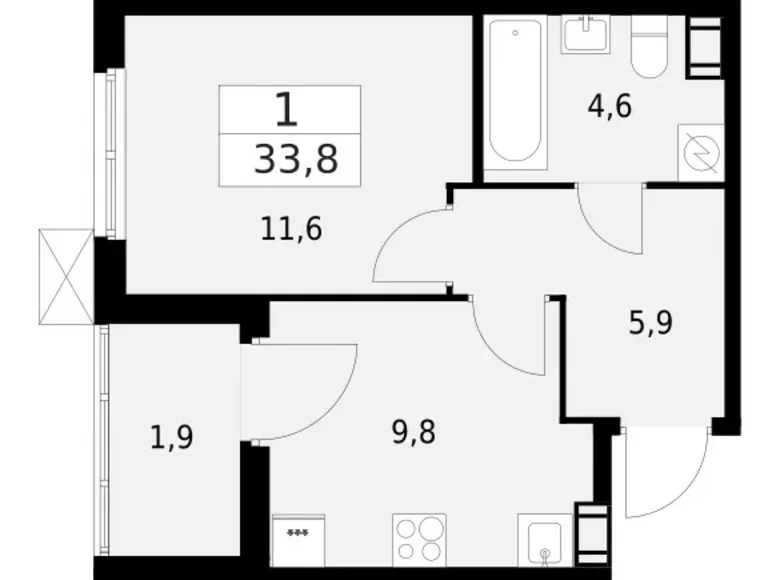 Appartement 1 chambre 34 m² Krasnoye Selo, Russie