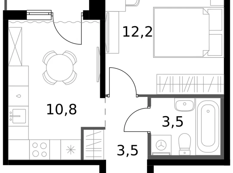 Mieszkanie 1 pokój 31 m² Leninsky District, Rosja
