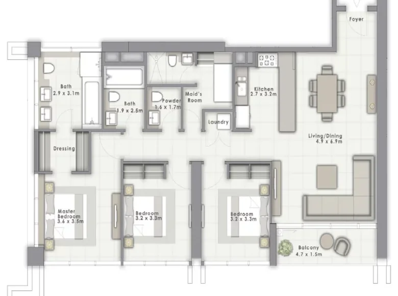 Appartement 4 chambres 143 m² Doubaï, Émirats arabes unis