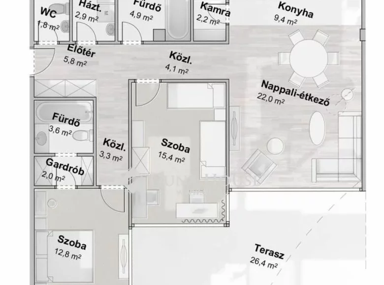 Apartment 2 bathrooms 94 m² in Csongrád-Csanád, Hungary