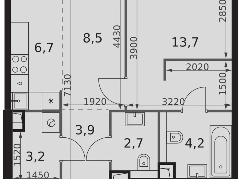 Appartement 1 chambre 43 m² Moscou, Russie