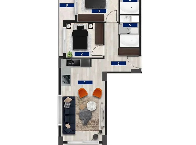 Appartement 3 chambres 74 m² Alanya, Turquie