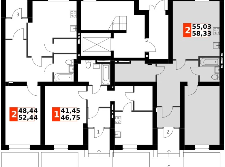 Appartement 2 chambres 61 m² Aprelevka, Russie