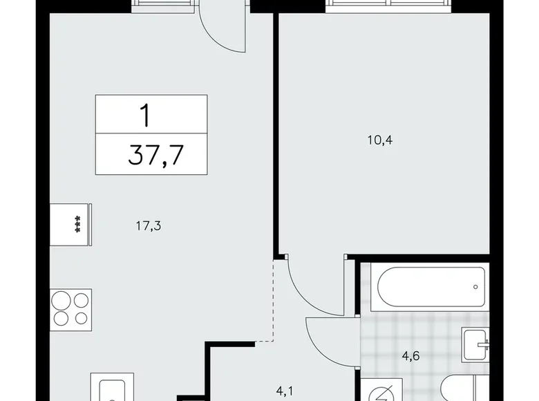 Квартира 1 комната 38 м² Красное Село, Россия