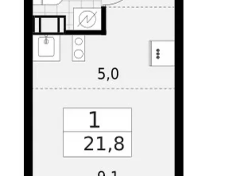 Квартира 1 комната 22 м² Красное Село, Россия