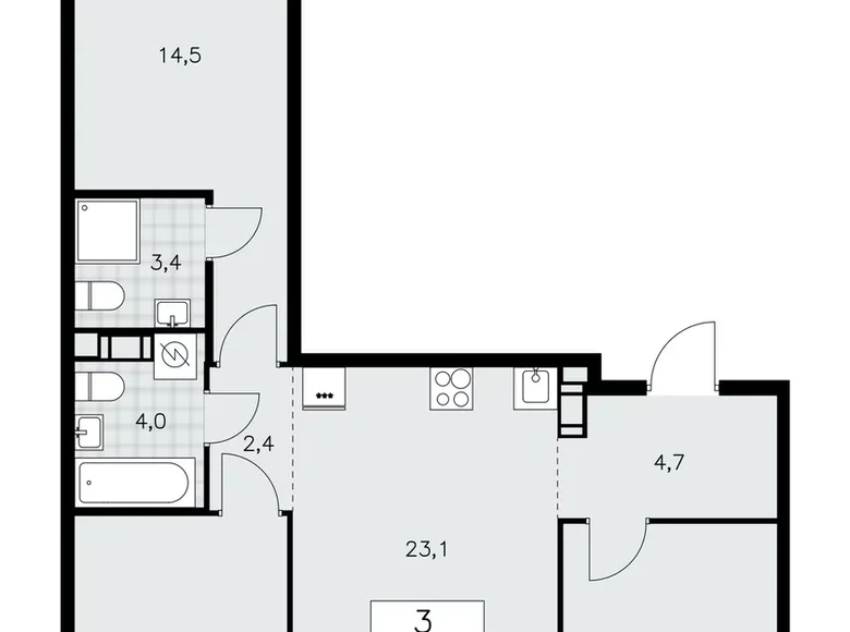Wohnung 3 zimmer 78 m² Krasnoje Selo, Russland