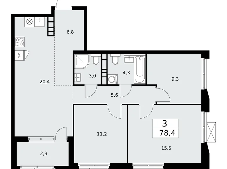 Wohnung 3 zimmer 78 m² Kommunarka, Russland