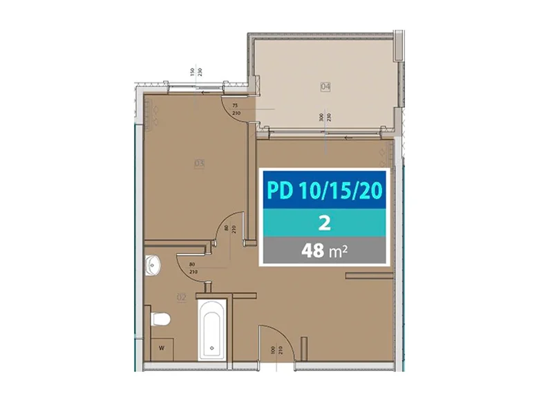 Wohnung 2 zimmer 48 m² Provodina, Montenegro
