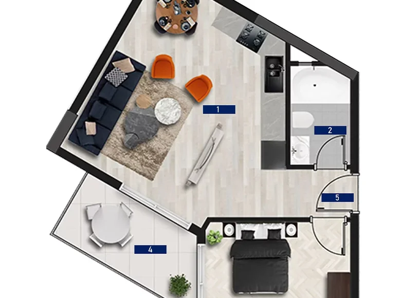 2 room apartment 53 m² Alanya, Turkey