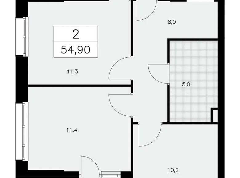 2 room apartment 55 m² Krasnoye Selo, Russia