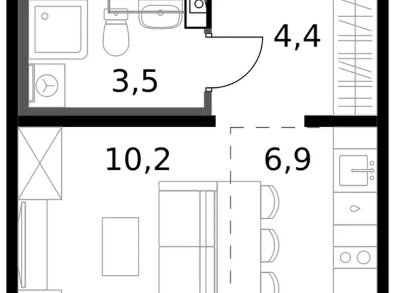 Studio 1 zimmer 25 m² Leninsky District, Russland
