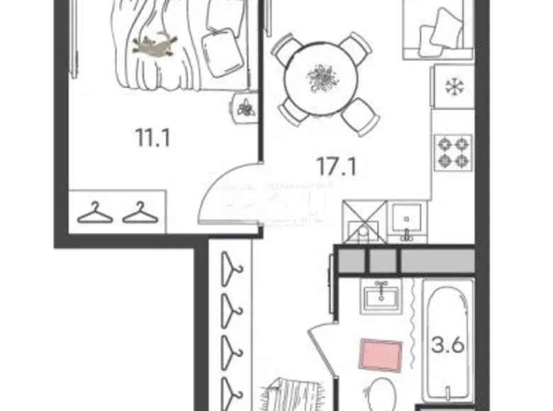 Квартира 31 м² Кстовский муниципальный округ, Россия