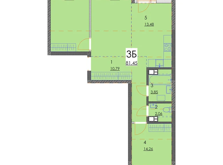 Mieszkanie 3 pokoi 81 m² Mińsk, Białoruś