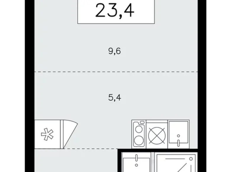 1 room apartment 23 m² Kommunarka, Russia