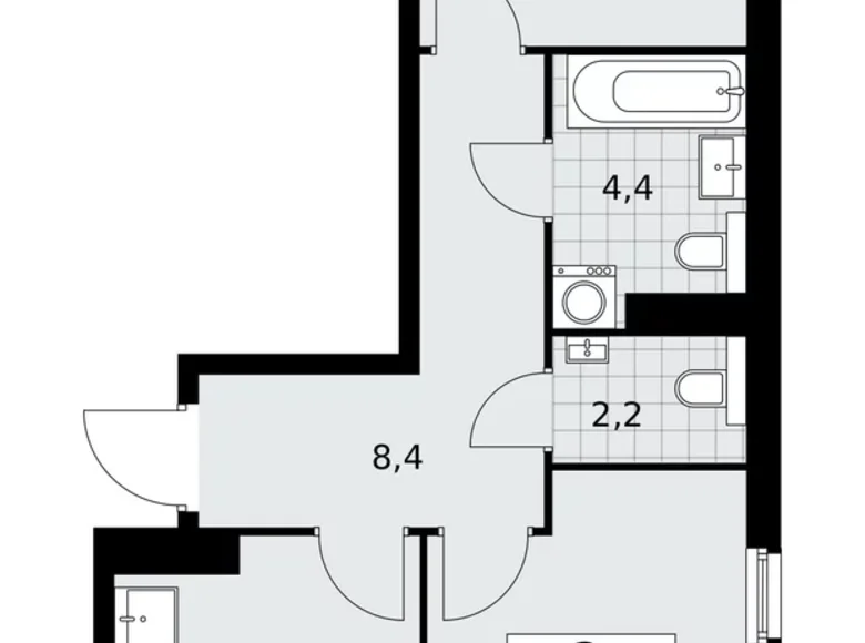 Wohnung 2 zimmer 52 m² Kommunarka, Russland