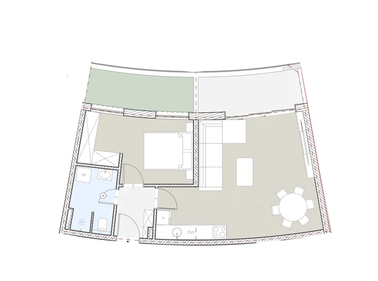 Mieszkanie 1 pokój 55 m² Boreti, Czarnogóra