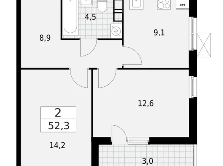 Apartamento 2 habitaciones 52 m² Krasnoye Selo, Rusia