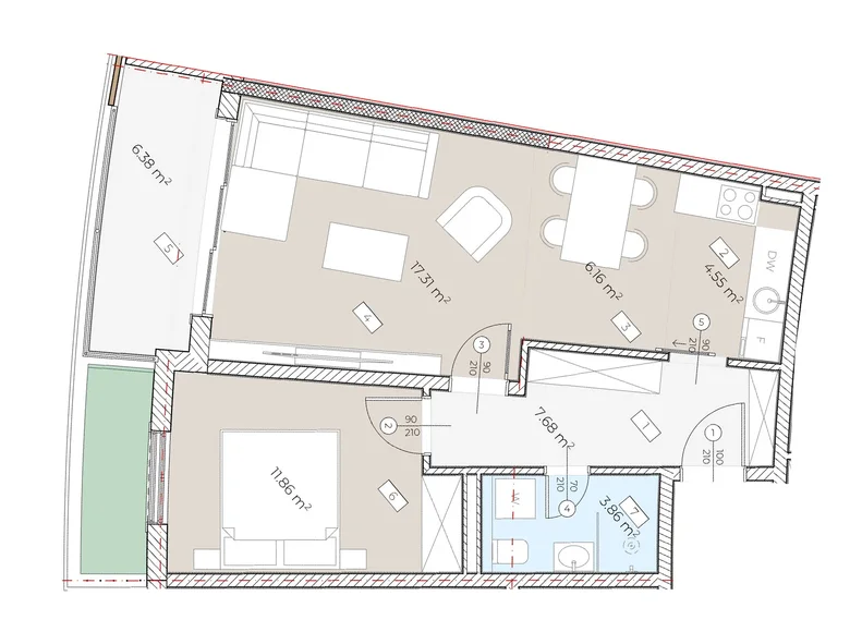 Wohnung 1 zimmer 57 m² Boreti, Montenegro