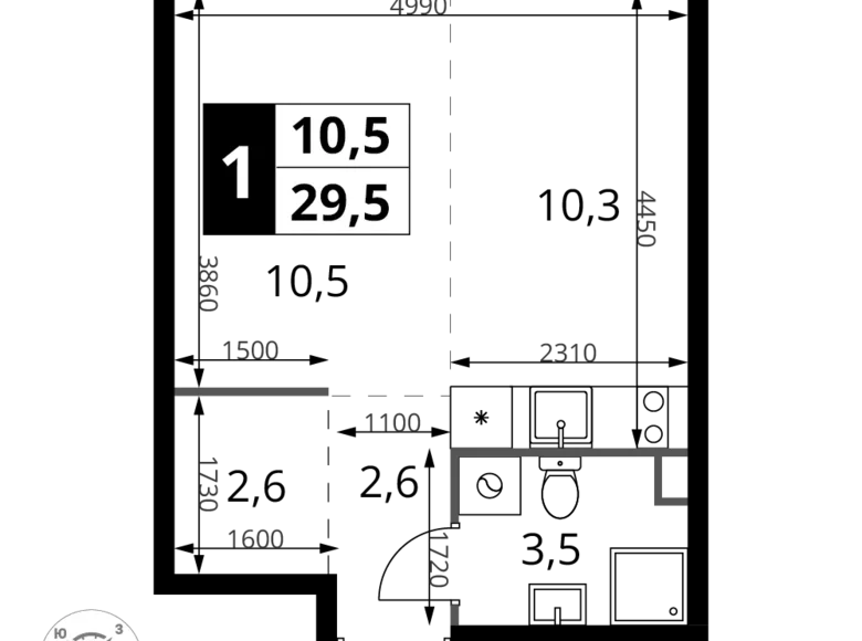 Kawalerka 1 pokój 30 m² Chimki, Rosja