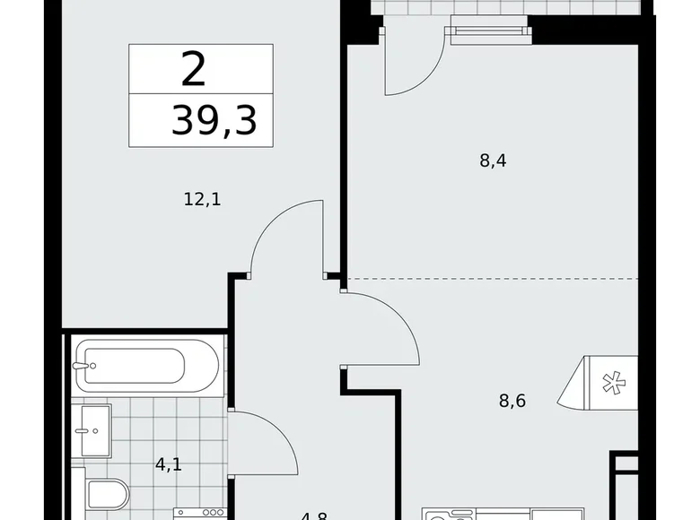 Mieszkanie 2 pokoi 39 m² Kommunarka, Rosja