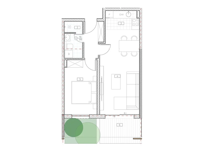 Mieszkanie 1 pokój 50 m² Boreti, Czarnogóra